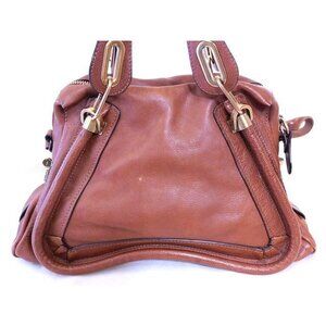 Chloe Paraty Shoulder Bag Handbag Brown Leather